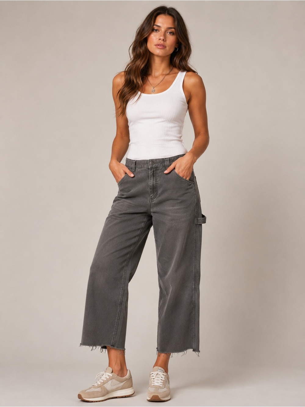Carhartt Relaxed fit Cropped Cargo Workwear Pants 34 x 26 unisex faded black